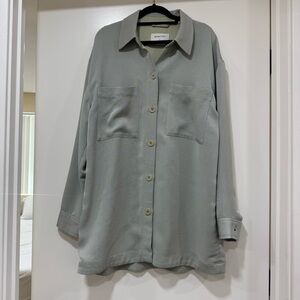 Aritzia Babaton Borna Sage Green Jacket Women’s Size Medium Oversized #78412